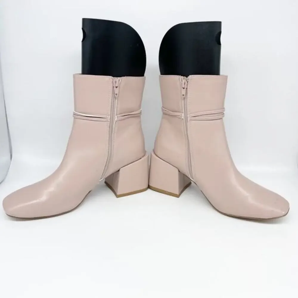 Journee Collection Women's‎ Beverley Block Heel Booties Light Pink Size 8